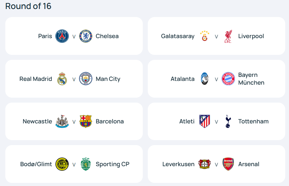 round of 16 champions league 2026